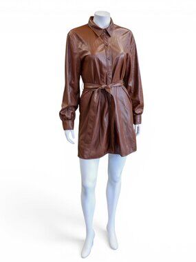 Aritzia Wilfred Caroline Shirt Dress – Vegan Leather – M